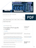 Funções (Português X Inglês) - Usuários Do Excel