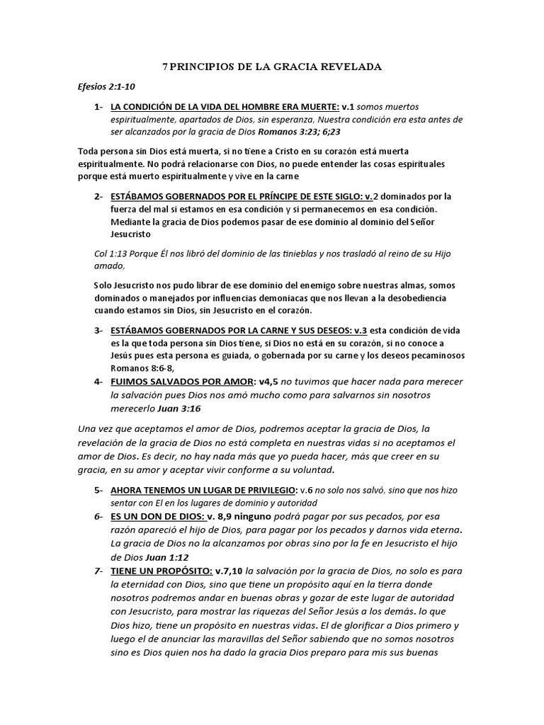 Principios de la Gracia Revelada | PDF | Gracia en el cristianismo ...