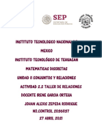 Matemáticas discretas relaciones