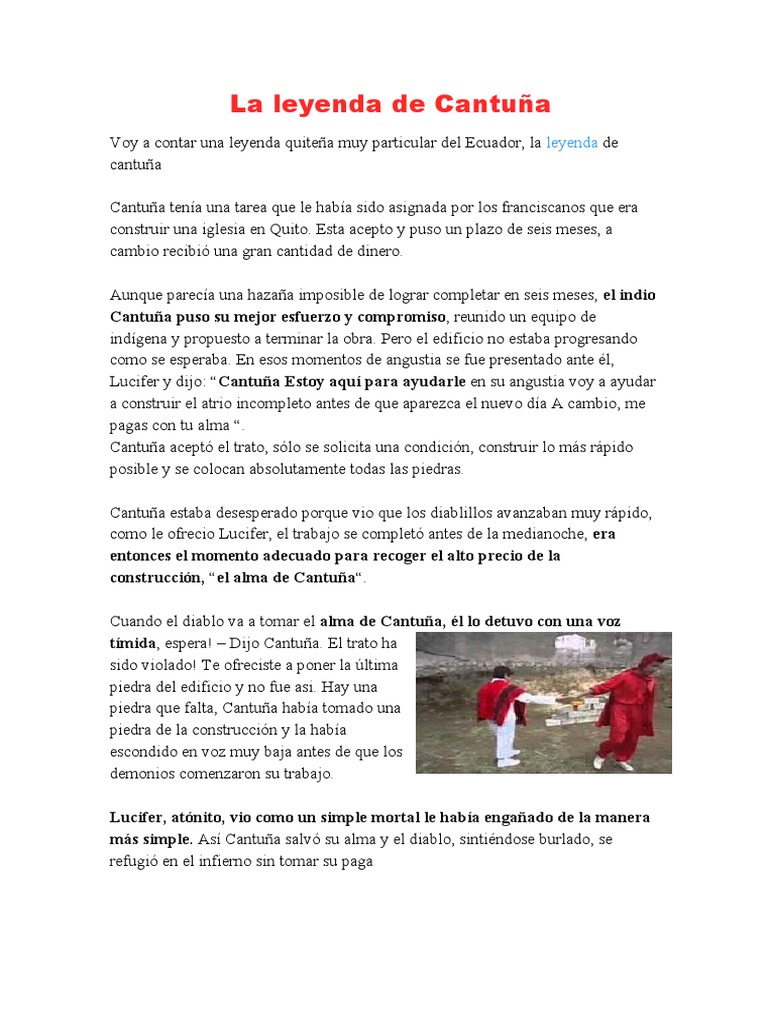 La leyenda de Cantuña en Quito | PDF