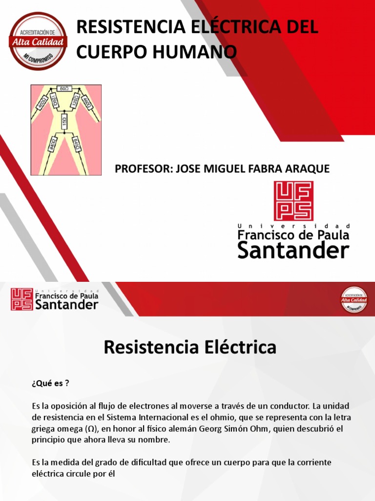 Resistencia Electrica Del Cuerpo Humano | PDF | Resistencia Eléctrica y ...