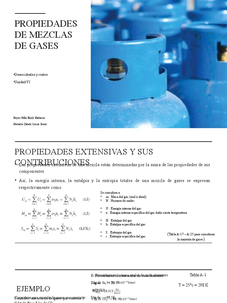 Propiedades de Mezclas de Gases | PDF | Gases | Entalpía