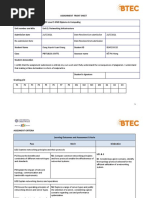 Assignment Front Sheet Qualification BTEC Level 5 HND Diploma in Computing Unit Number and Title Unit 2: Networking Infrastructure Submission Date