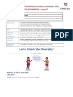 Let's Celebrate Diversity!: Experiencia de Aprendizaje - Week 17