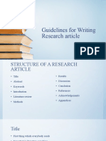 Guidelines For Writing Research Article