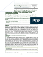 Cuantificación de Polifenoles Totales y Capacidad Antioxidante en Cacao Tuna Uva y Uvilla