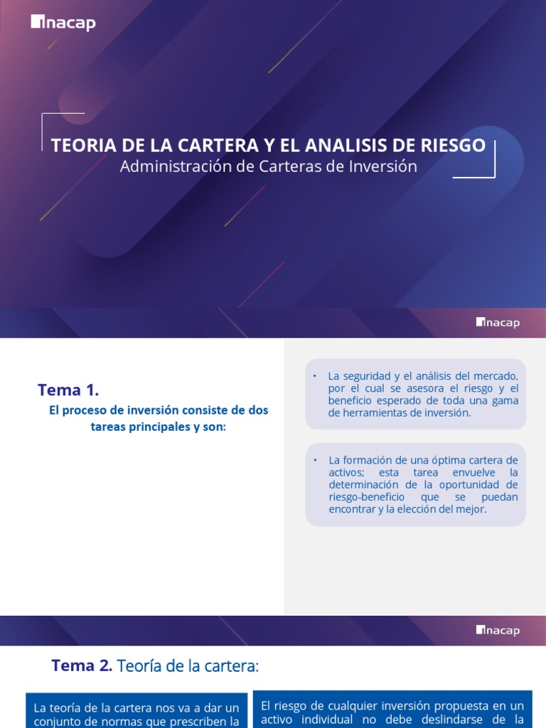 Unidad 3, (Material III Unidad) Teoria de La Cartera | PDF ...
