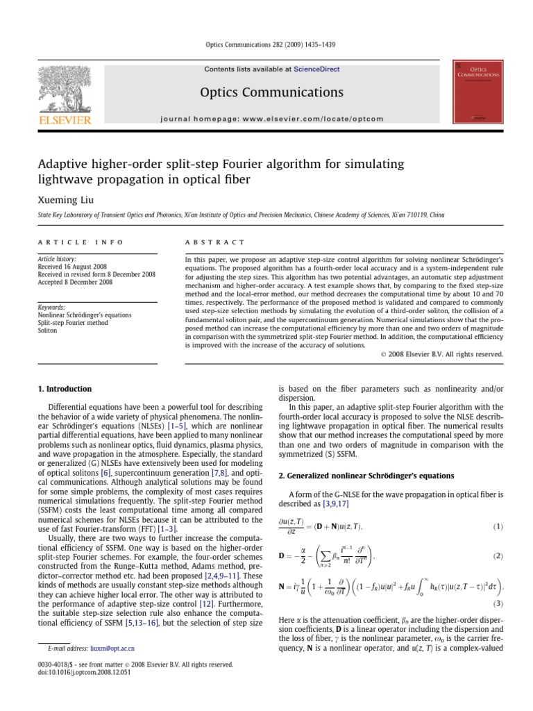Optics Communications: Xueming Liu | PDF | Numerical Analysis ...