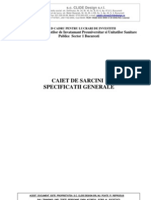 Caiet de Sarcini | PDF