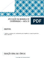 Aplicação da mudança de coordenadas – aula 35