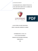 Propuesta para El Mejoramiento de La Productividad en El Procesologistico de Aprovisionamiento de Una Empresa de Servicios Metalmecánicos