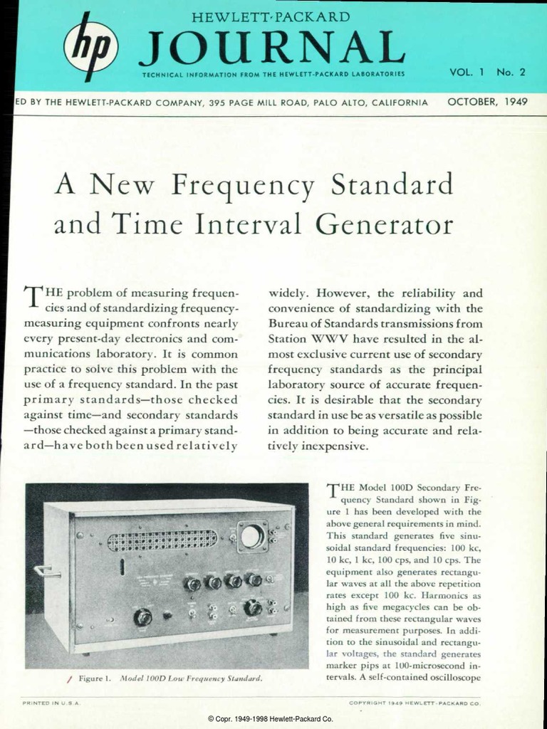 Journal A New Frequency Standard and Time Interval Generator