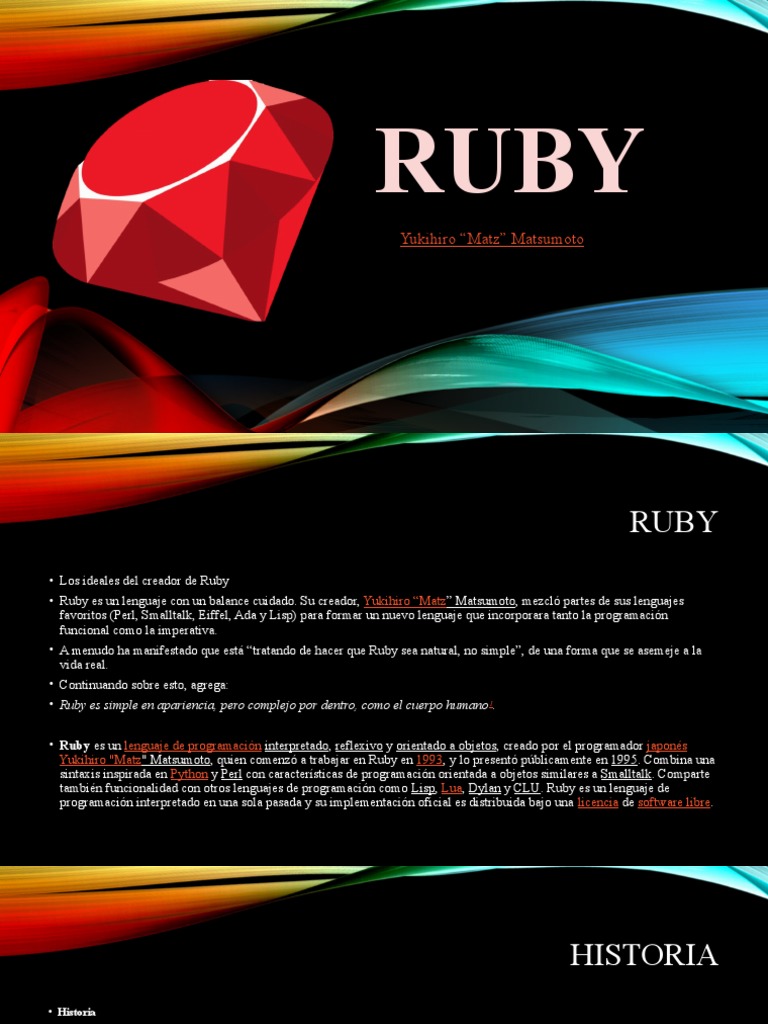 Ruby Diapositivas | PDF | Ruby (lenguaje de programación) | Objeto ...