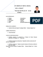 Curriculum Yerson Hernan Mena Mejia técnico electricista 47454197