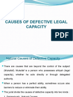 Causes of Defective Legal Capacity