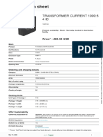 Product Data Sheet: Transformer Current 1000:5 4 Id
