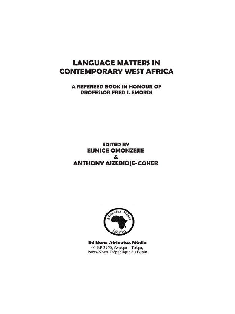 Language Matters in Contemporary West Africa Final | PDF | Linguistics