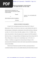 Windsor v. USA - Notice of Intent To Reply