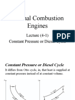 Internal Combustion Engines: Lecture (4-1) Constant Pressure or Diesel Cycle