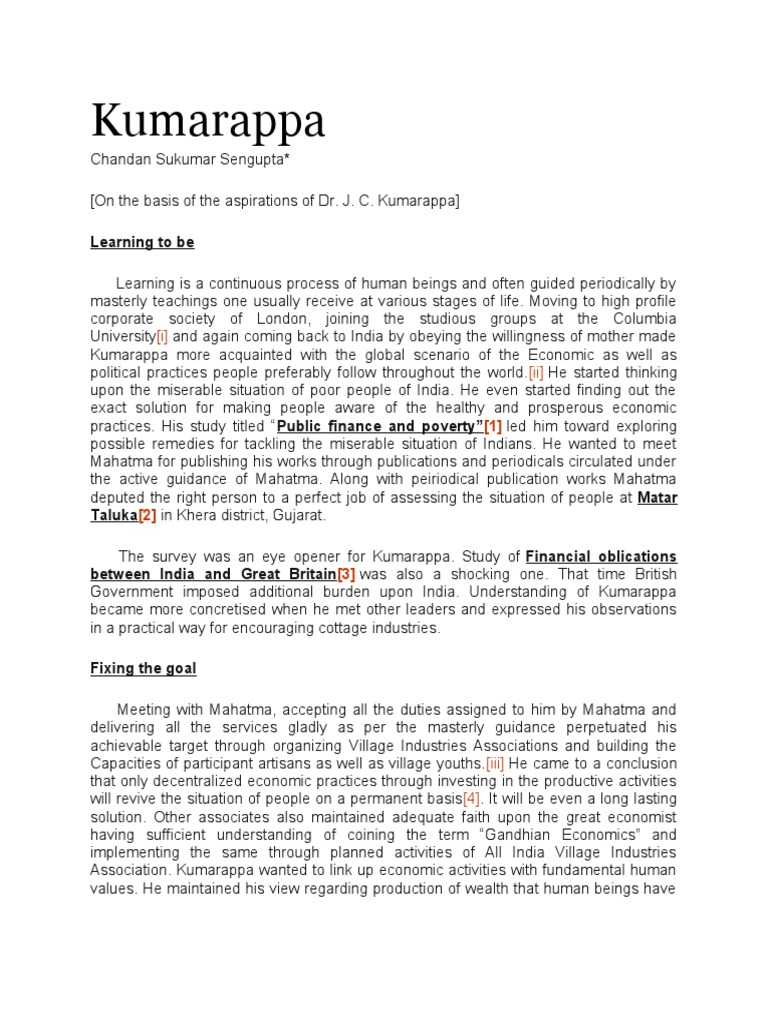 Kumarappa: Learning To Be | PDF | Mahatma Gandhi | Economies