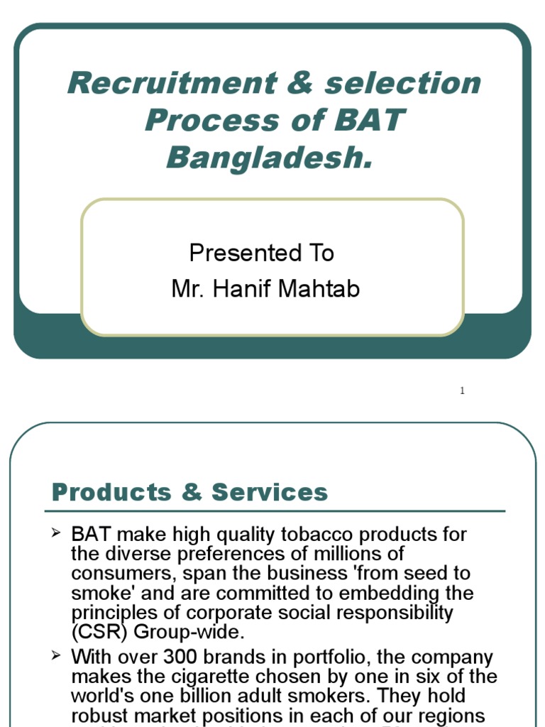 BAT Bangladesh Recruitment Process Overview | PDF | Recruitment ...