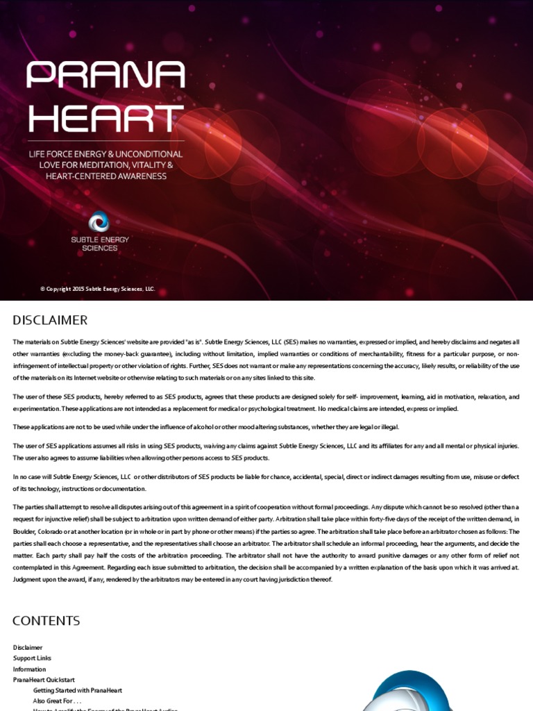 Prana Heart Manual PDF Free PDF Field Arbitration