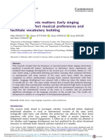 Singing To Infants Matters Early Singing Interactions Affect Musical Preferences and Facilitate Vocabulary Building