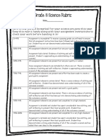 Grade 8 Science Rubric