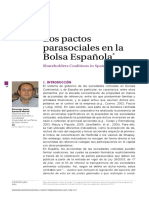 Los Pactos Parasociales en La Bolsa Española. Domingo Santana. España