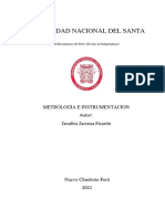 Universidad Nacional Del Santa: Metrologia E Instrumentacion Autor: Zevallos Zarzosa Ricardo