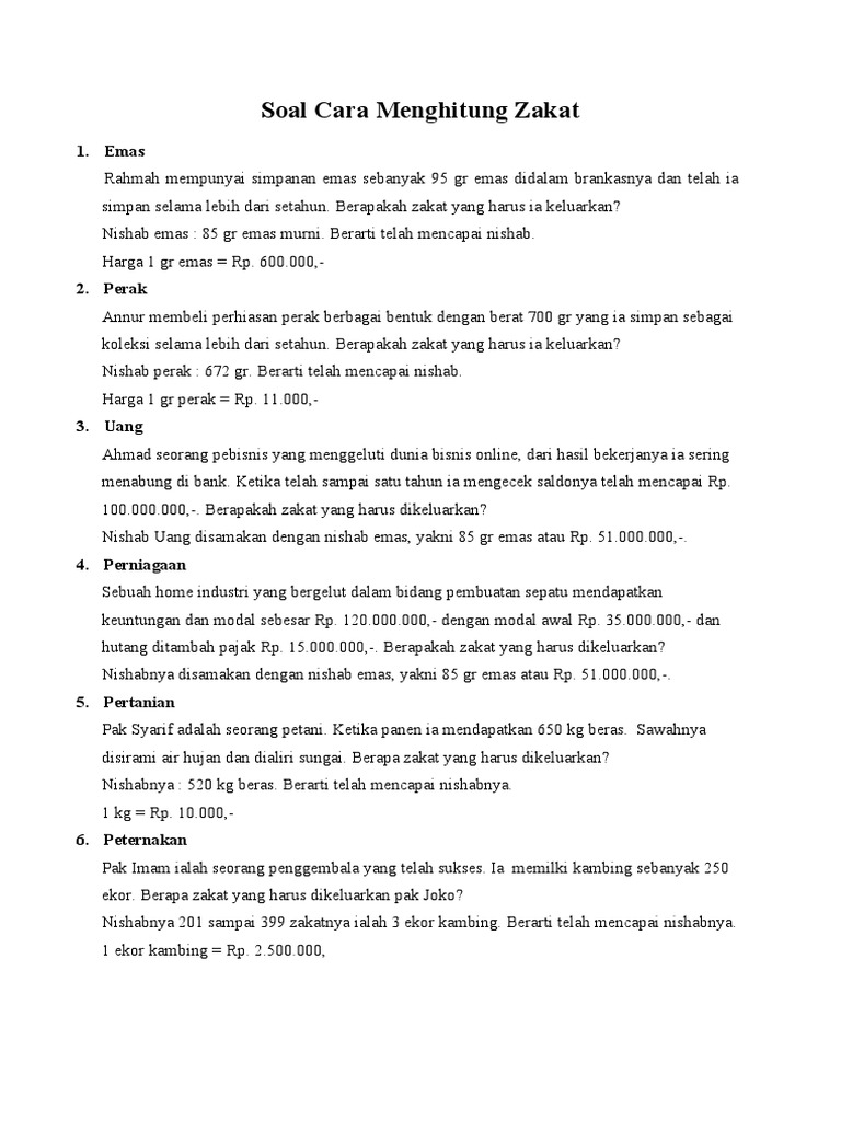 Soal Zakat | PDF