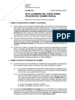 Comunicado Examen Parcial