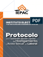 Protocolo para La Prevencion Atencion y Sancion Del Hostigamiento y Acoso Sexual Yo Laboral Del Iepac