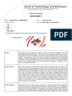 Product Description Worksheet 9: Practice