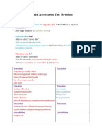 Health Assessment Test Revision