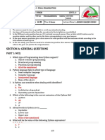 Python Final Exam With Answer Key | PDF | Inflation | Computer Science
