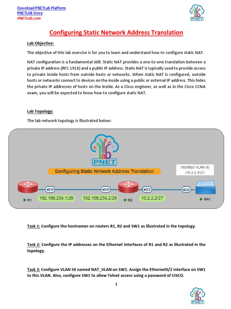 Configuring Static NAT with 192.168.254.4 | PDF | Ip Address | Computer ...