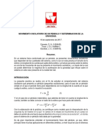 MOVIMIENTO OSCILATORIO DE UN PENDULO Y DETERMINACION DE LA GRAVEDAD Central