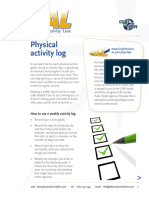 Week Physical Activity Log Template