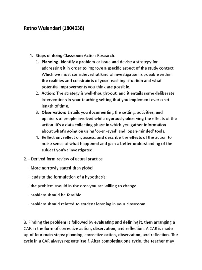 Classroom Action Research | PDF