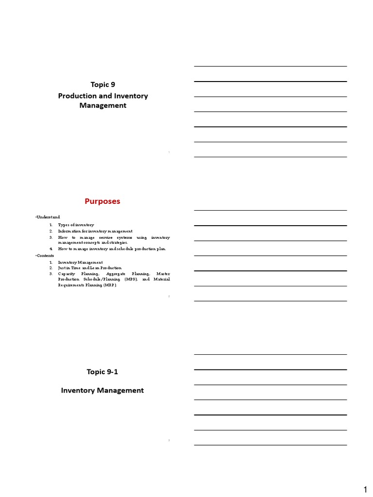 Inventory and Production Management Guide | PDF | Inventory | Supply ...