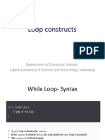 Loop Constructs: Department of Computer Science, Capital University of Science and Technology, Islamabad