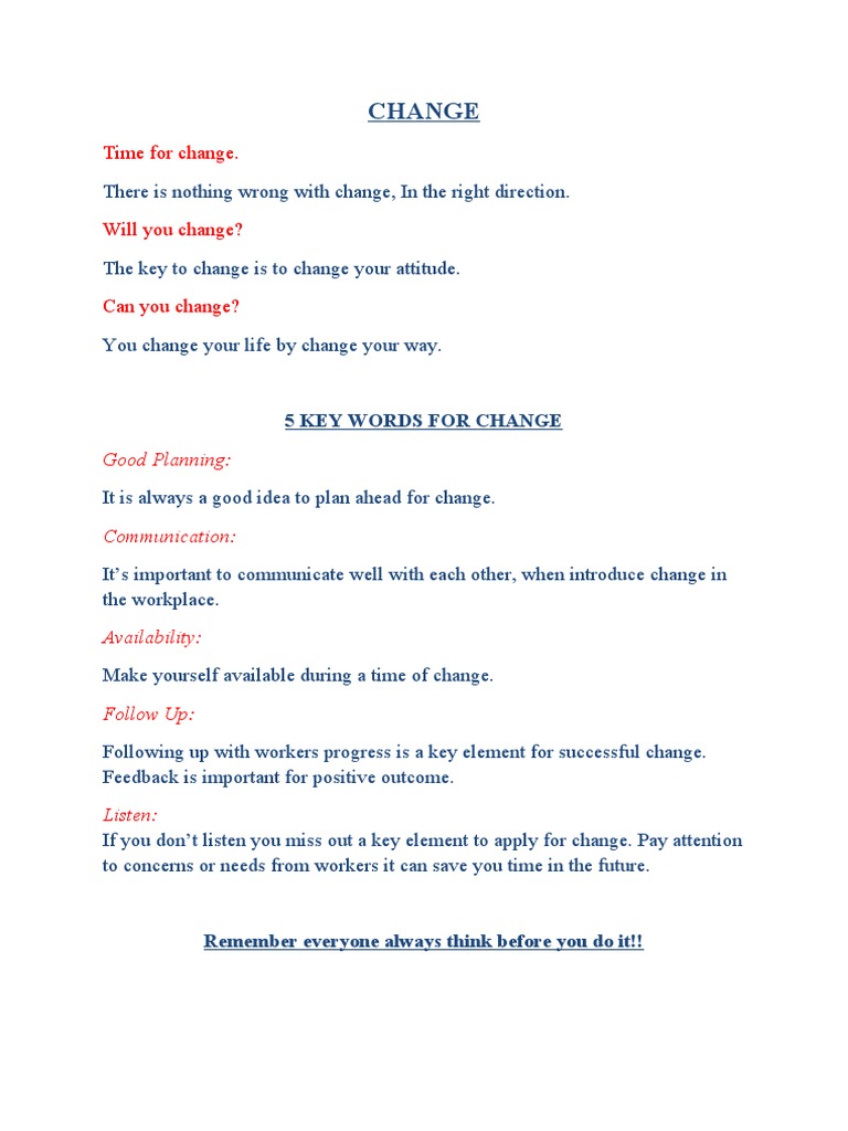 Strategies for Effective Change Management | PDF | Career & Growth