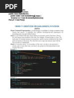 Object Oriented Programming Systems