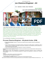 Job Title: Process Chemical Engineer - All Plants & Sites: in Our Experienced Team