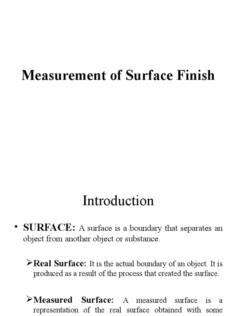 Surface Finish Measurement Techniques | PDF | Surface Roughness ...
