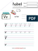 Letter V Tracing Pages