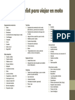 Checklist Para Viajar en Moto