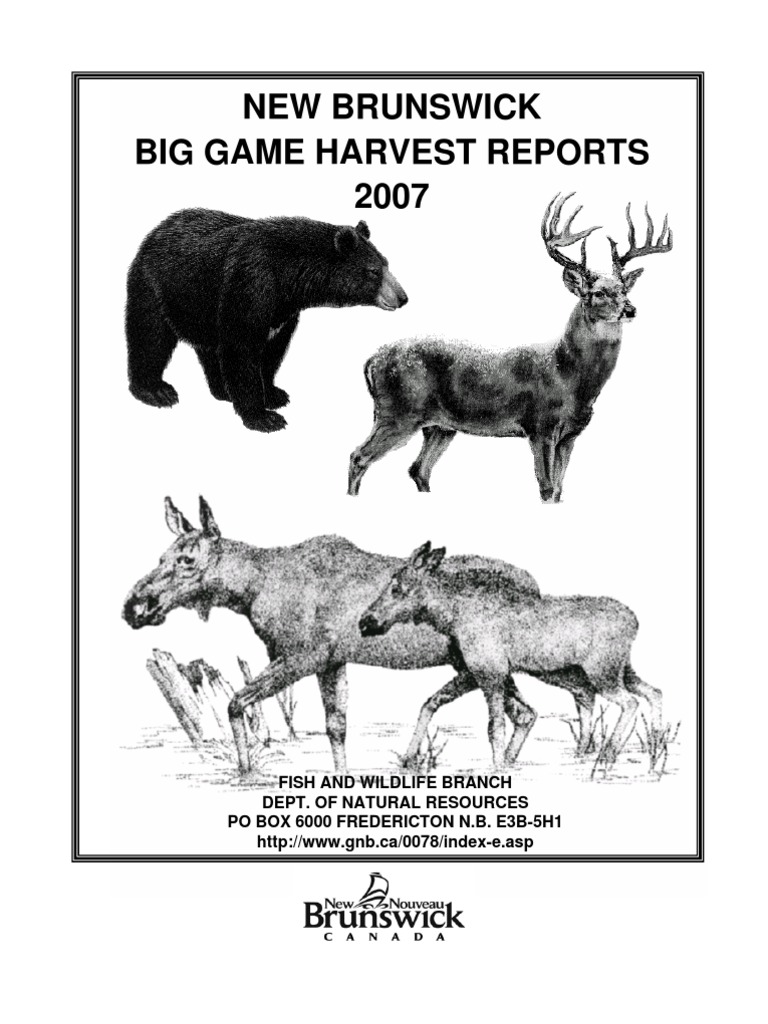 New Brunswick Big Game Harvest Reports, 2007 PDF Hunting Deer Hunting