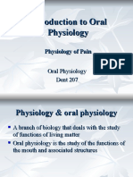 Introduction to Oral Physiology &amp; Physiology of Pain